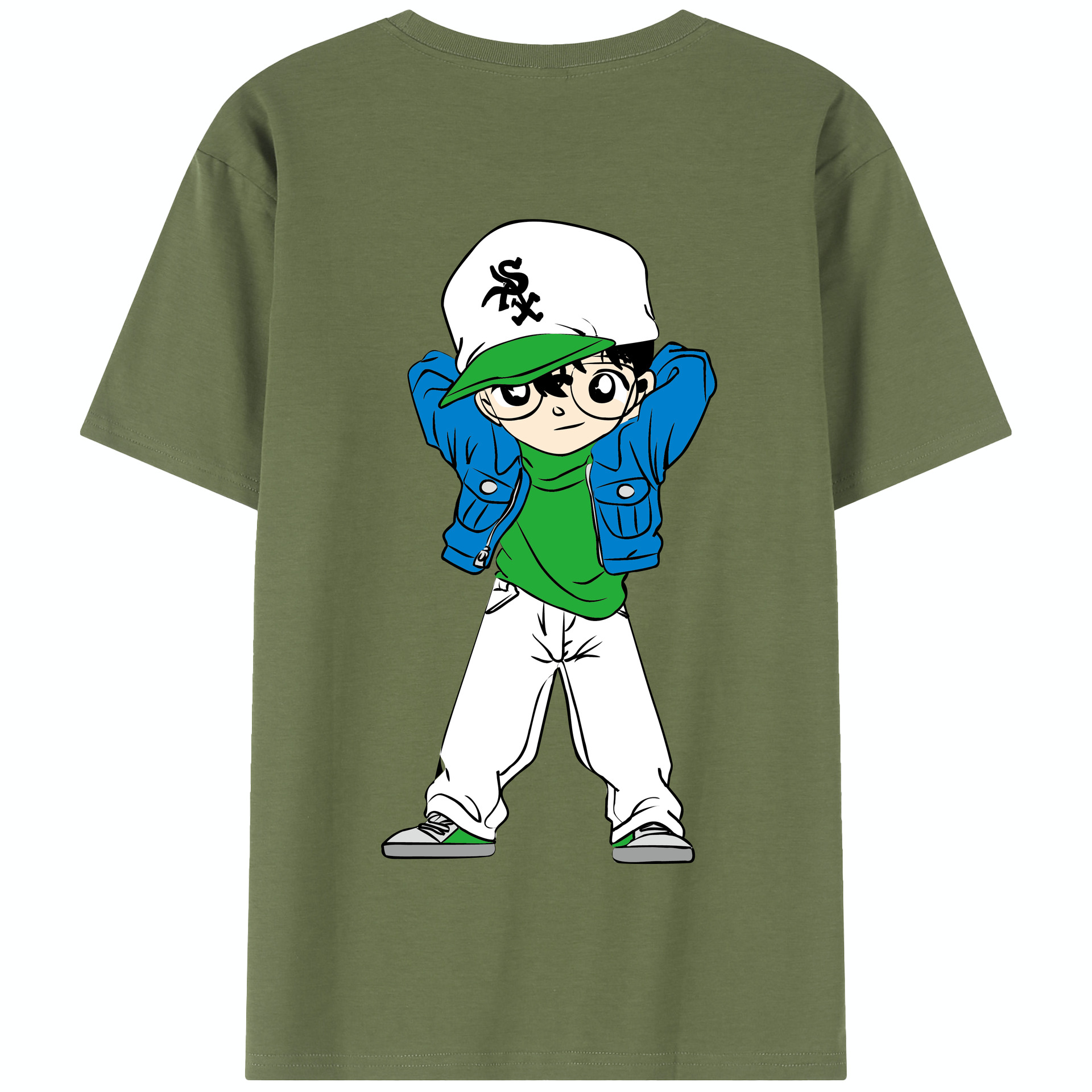 （画像用） 名探偵コナン 江戸川 コナン Detective Conan Conan Edogawa 綿100％半袖Tシャツ（背面プリント）